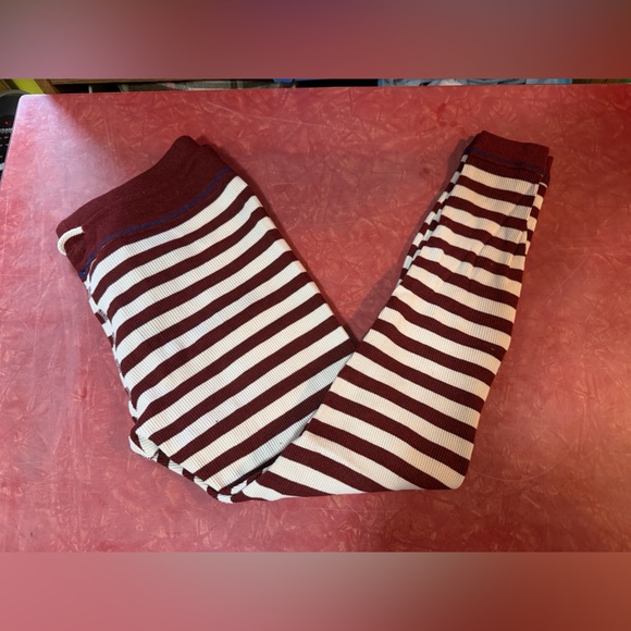 Free People Maroon and Cream Striped Pajama Pant only - Picture 3 of 9
